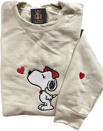 Girl Dog Sweatshirt Crew Neck